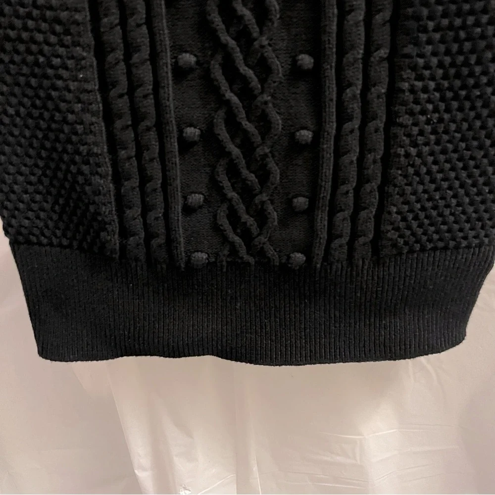 GAP KIDS DRESS, Size L / 10, Black Long Sleeve Cable Knit Sweater Dress.